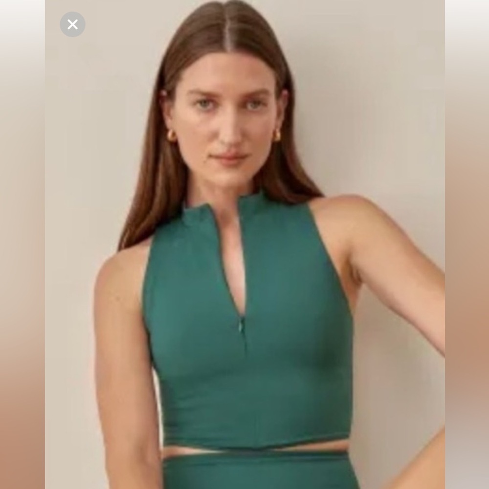 Reformation Ecomove Cindy tip in pine green sz XS